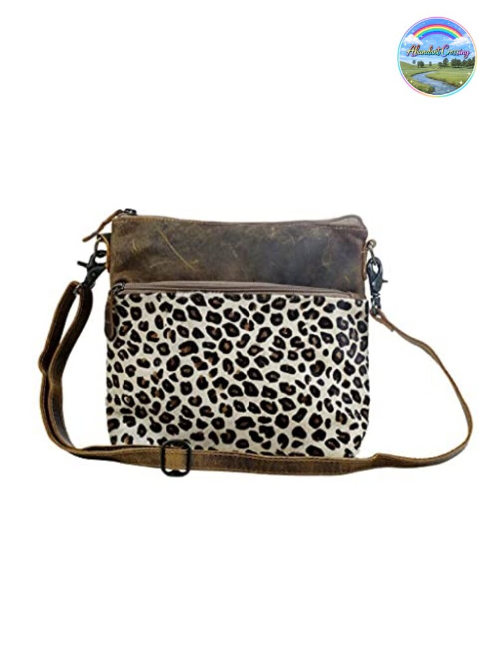 Women's Hairon Cowhide Leopard Print Leather Shoulder Bag